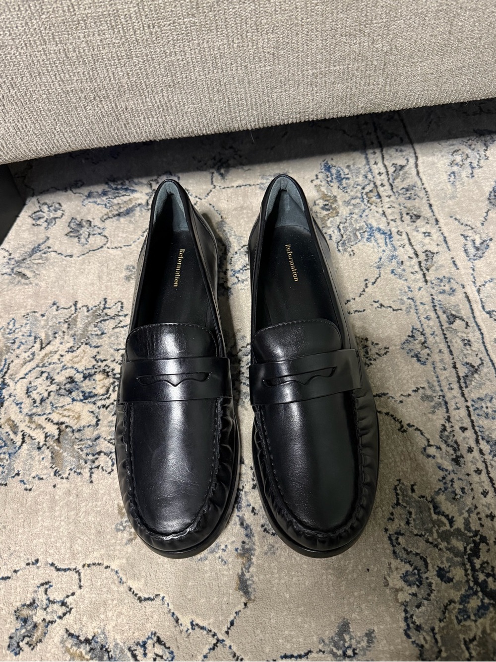 Reformation Ani Ruched Penny Loafer Black - Picture 6 of 10